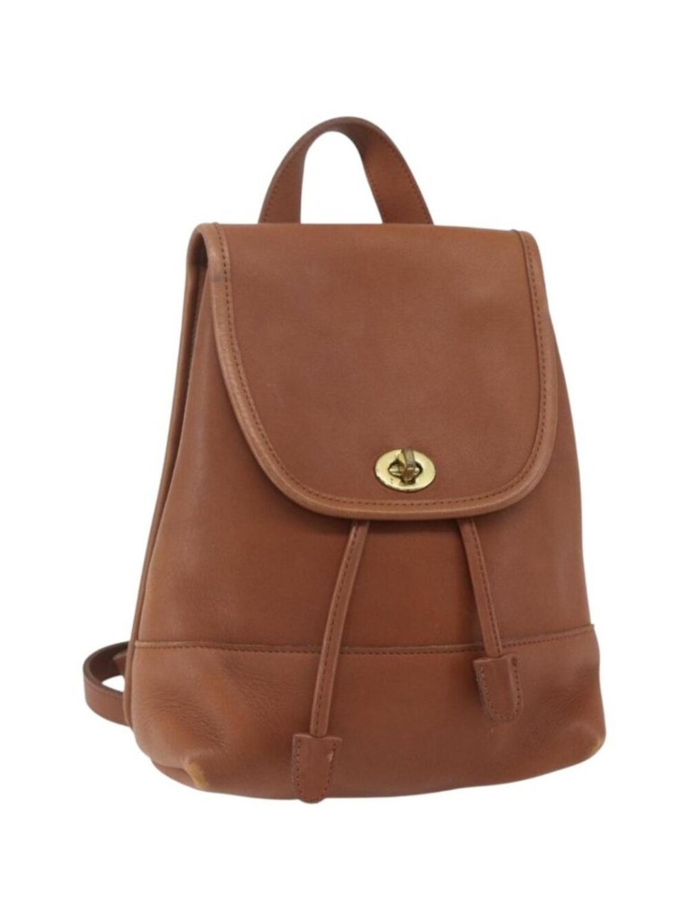 Coach Backpack Leather Brown Gold